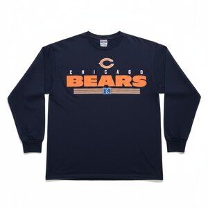 Chicago Bears NFL Team Apparel Long Sleeve Shirt Men’s Large Navy Blue